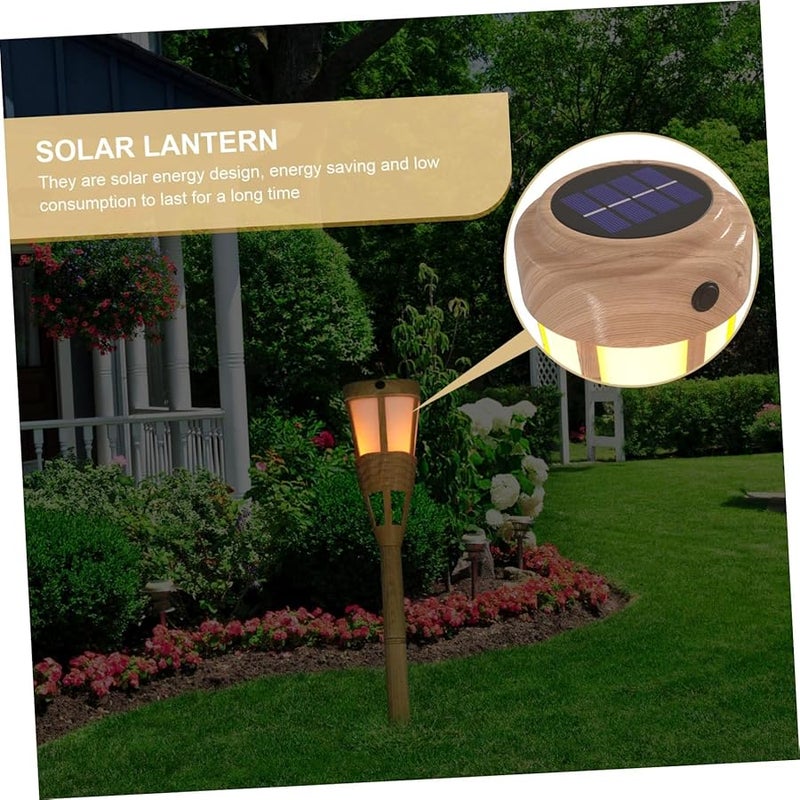 Khaki Solar Torch Lamp For Garden Outdoor Decorative Ground Light - Image 5